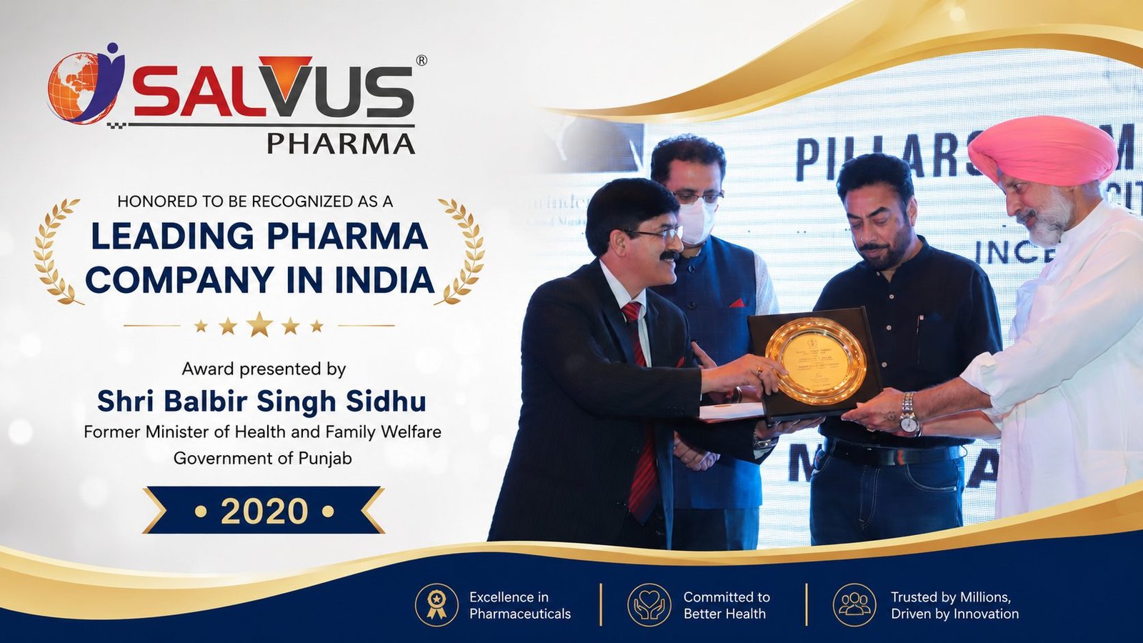 Salvus Pharma — Leading Pharma Company in India award